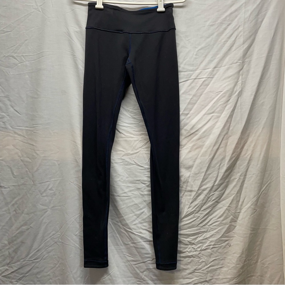 Lululemon reversible leggings pants black blue size 4